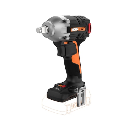 Worx 20V Power Share 1/2 in. Cordless Impact Wrench with Brushless Motor, Tool Only WX272L.9
